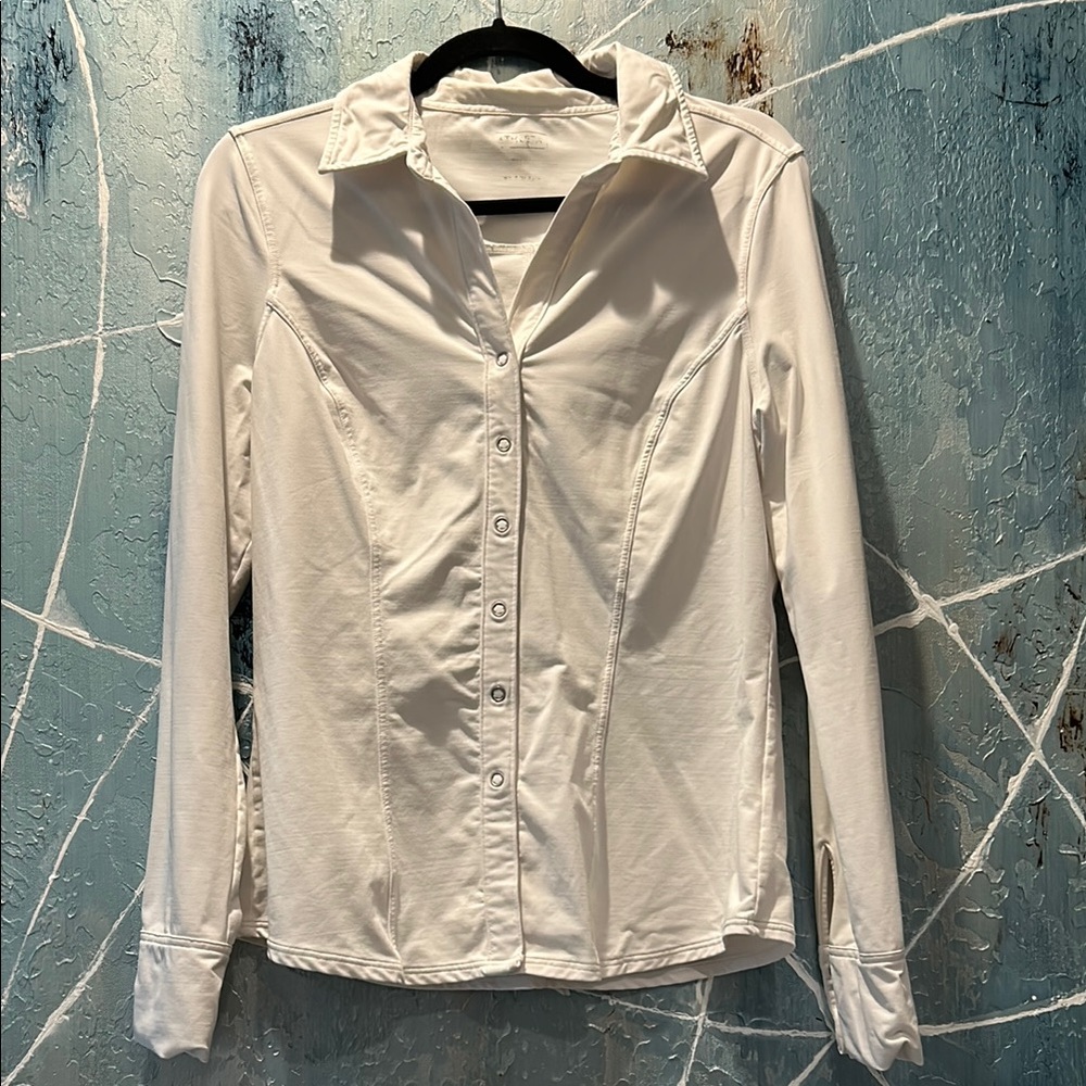 Athleta White Button Down Shirt